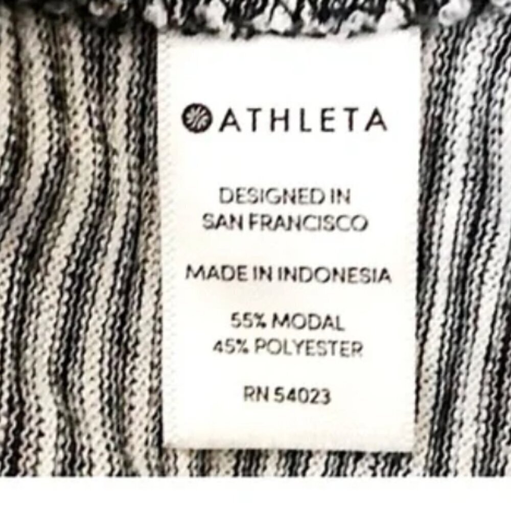 Athleta Breezy Stripe Muscle Tank Stripe Black White XLT - Picture 6 of 6